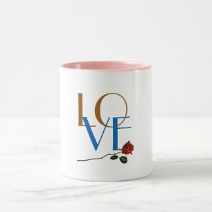 Röd ros Valentine Mugg - Cute Kärlek Coffee Gift