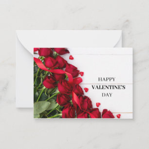 Röd ros valentins dagskort anteckningskort