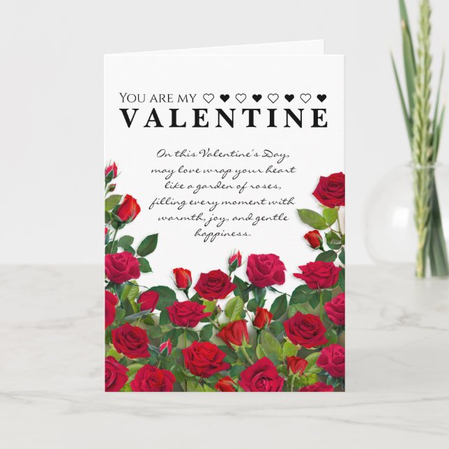 Röd Ros Valentinskort Kort (Framsida)