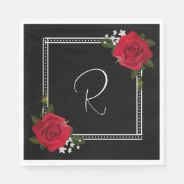 Röd ros vid Svarta Bröllop Pappersservett
