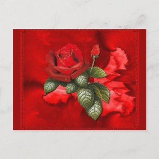 Röd ros vykort