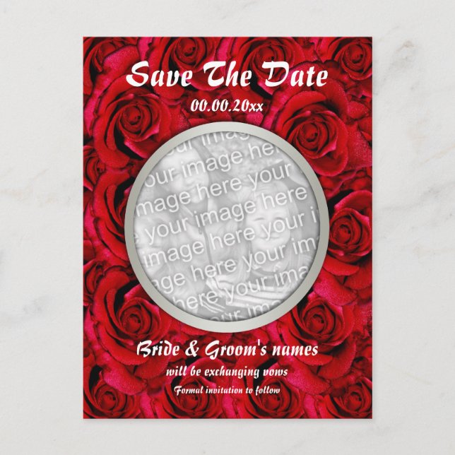 Röd ros vykortsmall - anpassade meddelande vykort (Framsida)