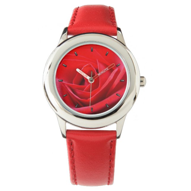 Röd ros Watch Romantic Ro Wrist Watches Armbandsur (Framsida)