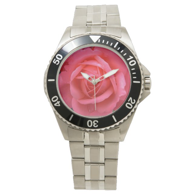 Röd ros Watch Romantic Rosa ros Wrist Watches Armbandsur (Framsida)