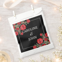 Röd ros Watercolor Blommigt Bröllop