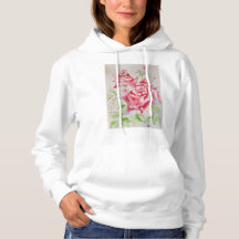 Röd ros Watercolor Flowers Blommigt Painting Ro
