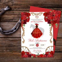 Röd ros Western Cowboy Charra Quinceañera
