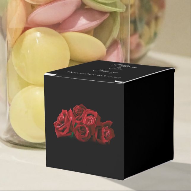 Röd ros White Black Bröllop Presentaskar (Skapare uppladdad)