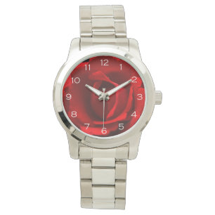 Röd ros White Numbers Womens cn Armbandsur