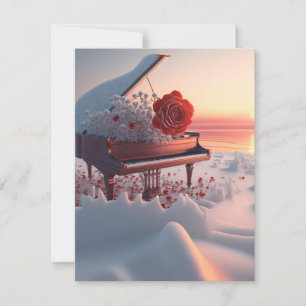 Röd ros Winter Grand Piano