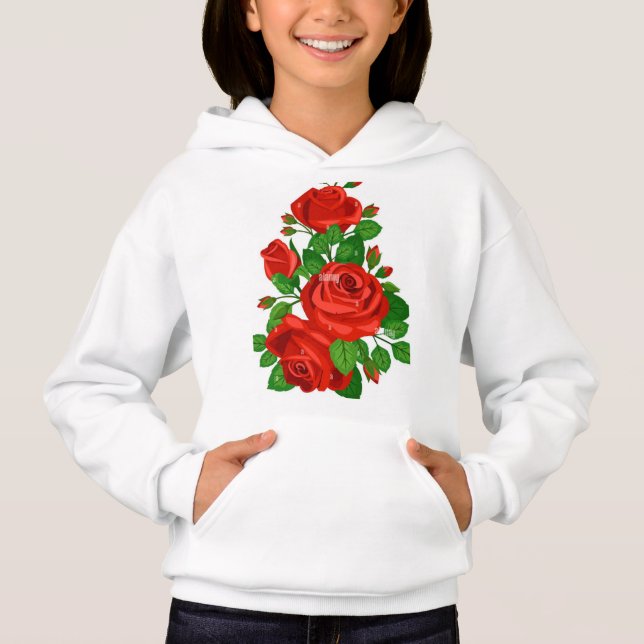 "Röd ros Women's T-Shirt - Elegant Blommigt Design (Framsida)
