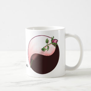 Röd ros yin yang mugg