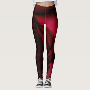 Röd ros, yoga byxor, aktiva slitage leggings