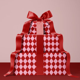 Röd & Rosa Argyle Julpresentpapper Presentpapper