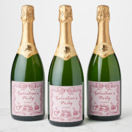 Röd Rosa Båge Galentine-fest