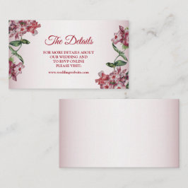 Röd Rosa Blommig Gröna Blad Modern Bröllopsdetalj Tilläggskort