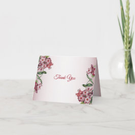 Röd Rosa Blommig Gröna Blad Modern Bröllopsfest Tack Kort