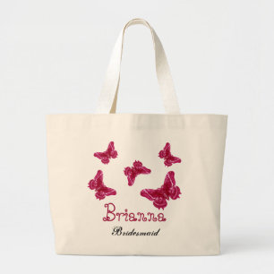 Röd rosa brudtärna för fjärilspersonlignamn jumbo tygkasse