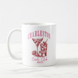 röd rosa charleston bachelorette kaffemugg