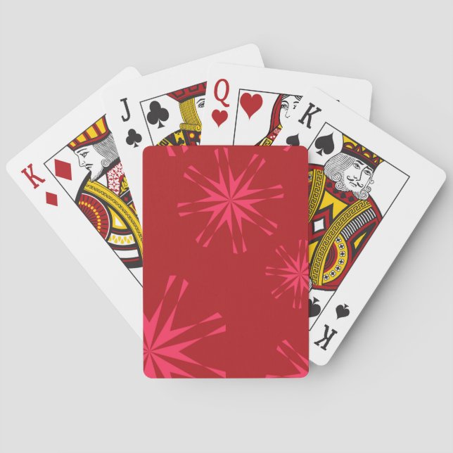 Röd, rosa, coola trendig modern abstrakt för stjär casinokort (Baksidan)