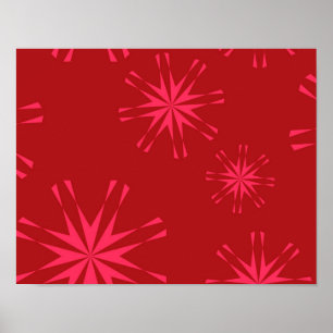 Röd, rosa, coola trendig modern abstrakt för stjär poster