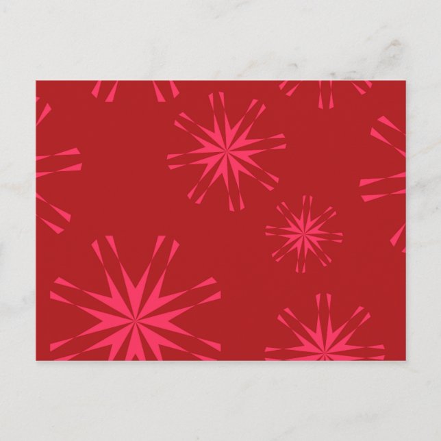 Röd, rosa, coola trendig modern abstrakt för stjär vykort (Framsida)