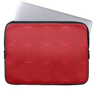 Röd, rosa, coola, unik, trendig, dekorativ konst laptop fodral