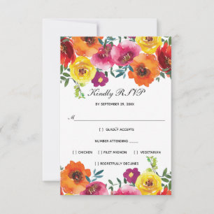 Röd Rosa Gul Blommig Formell Elegant Bröllop Svar