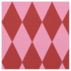 Röd Rosa Harlekin Rutig Design Tyg