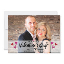 Röd Rosa Heart Alla hjärtans dag-fotokort