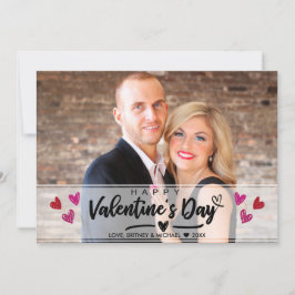 Röd Rosa Heart Alla hjärtans dag-fotokort