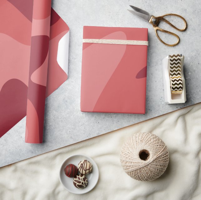 Röd Rosa i flytande ripplar Presentpapper (Hantverk)
