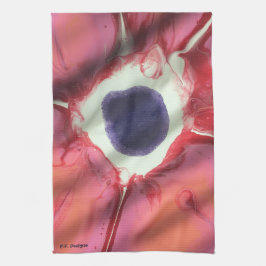 Röd Rosa Lila Abstrakt Akrylfenol Flower Kökshandduk