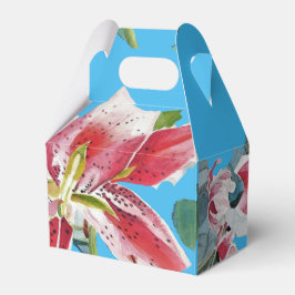 Röd Rosa Lilja Blommig Blå Bröllopstårta Förmånslå Presentaskar