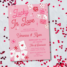 Röd Rosa Lucky In Love Tärningar Kort Förlovningsf