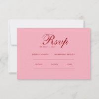 Röd rosa minimalistisk elegant | RSVP & QR-webbpla