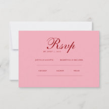 Röd rosa minimalistisk elegant | RSVP & QR-webbpla