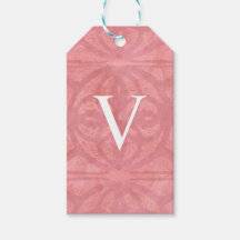 Röd rosa monogram vattenfärg