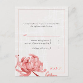 Röd Rosa Monotone Blommigt Bröllop OSA Inbjudan Vykort