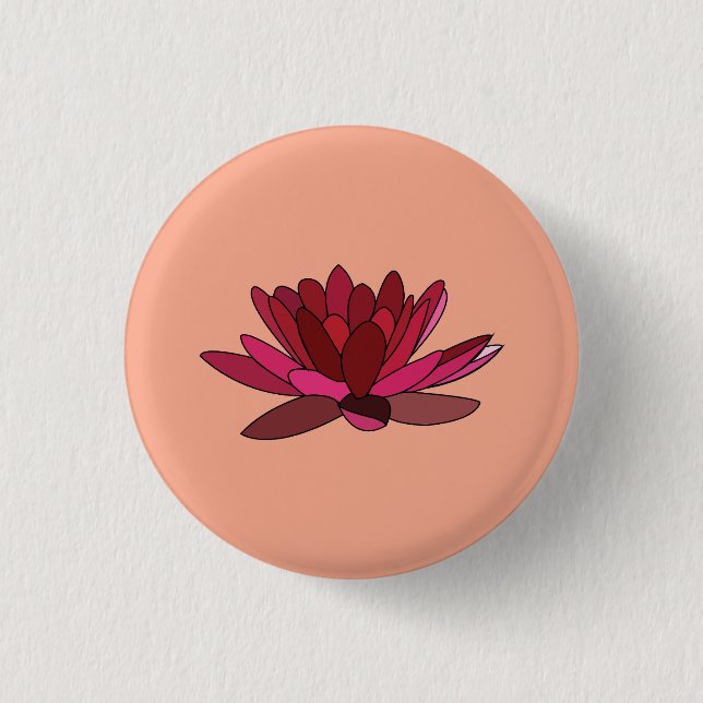Röd Rosa Näckros  Knapp (Framsida)