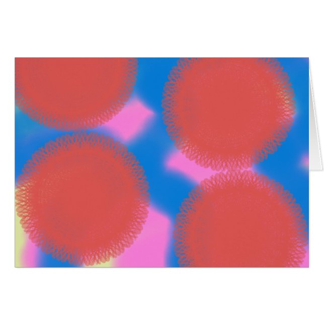 röd rosa och blå 56789 abstrakt konst hälsningskort (Framsidan Horizontal)