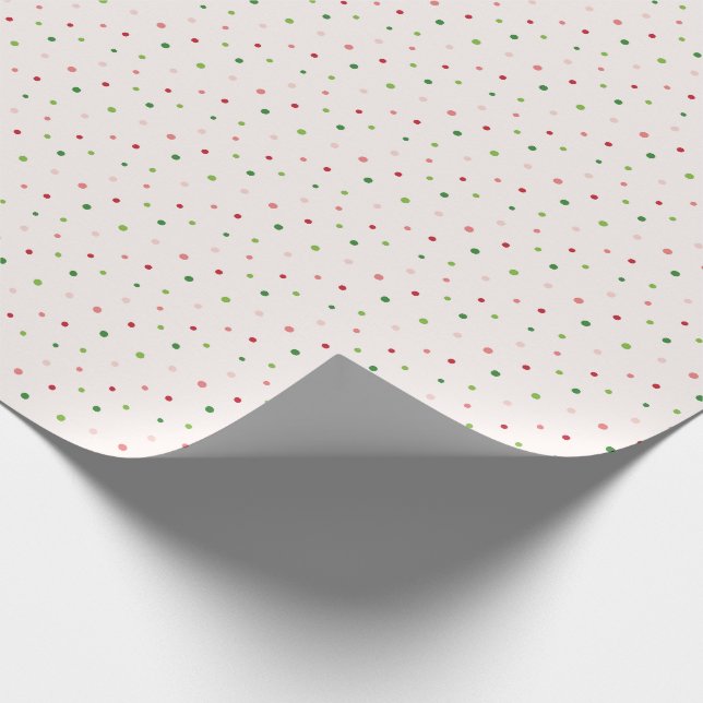 Röd, Rosa och Grönt Polka dots jul Mönster Presentpapper (Hörn)