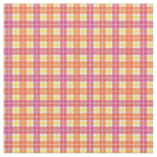 Röd, Rosa och Gult Hett Sommarregnbåge Play Tartan Tyg