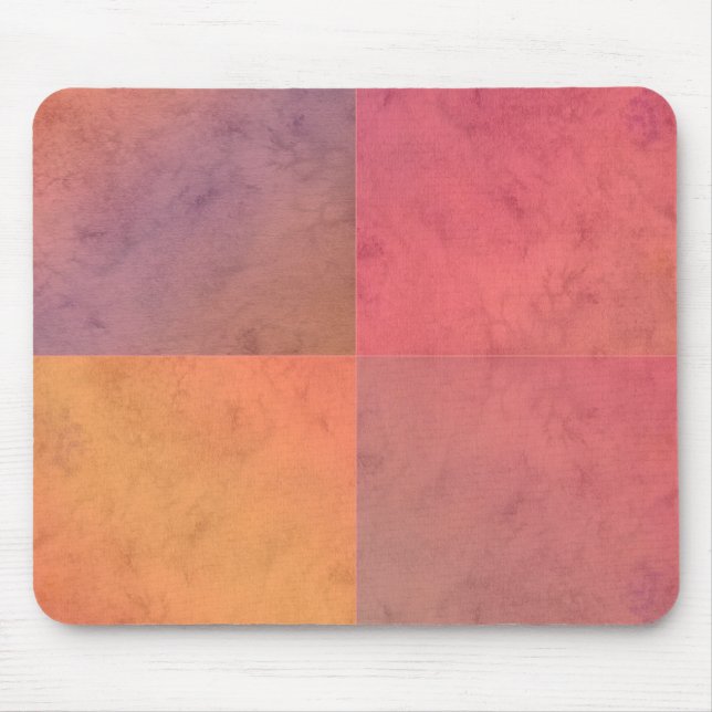 Röd Rosa Orange Gul Geometrisk Akvarellkonst Musmatta (Framsidan)