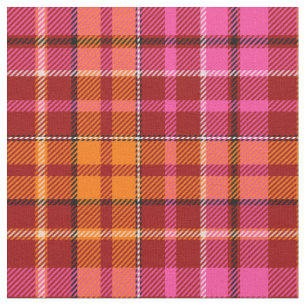 Röd Rosa Orange Plaid Rutig Design  Tyg
