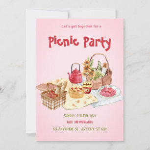 Röd Rosa Picknickfest Inbjudan