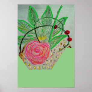 Röd Rosa Poster