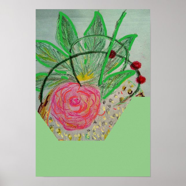 Röd Rosa Poster (Framsidan)