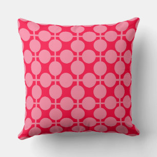 Röd rosa retro monokrom polka punkt mönster kudde