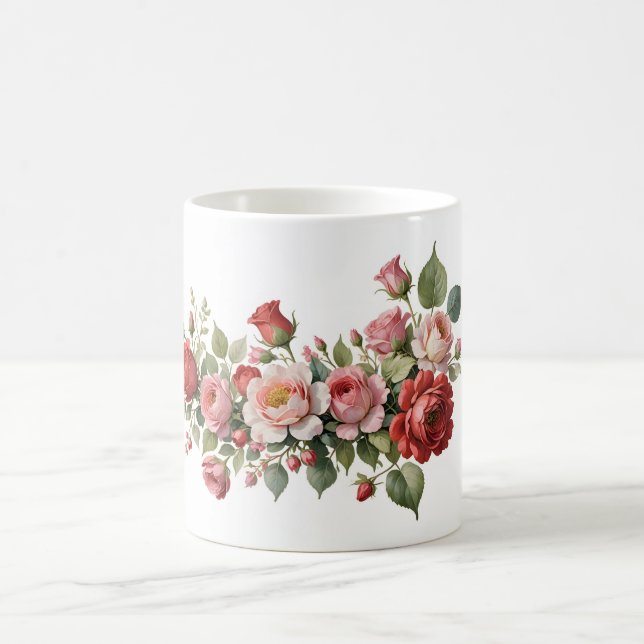 Röd-Rosa ros-svag Kaffemugg (Center)